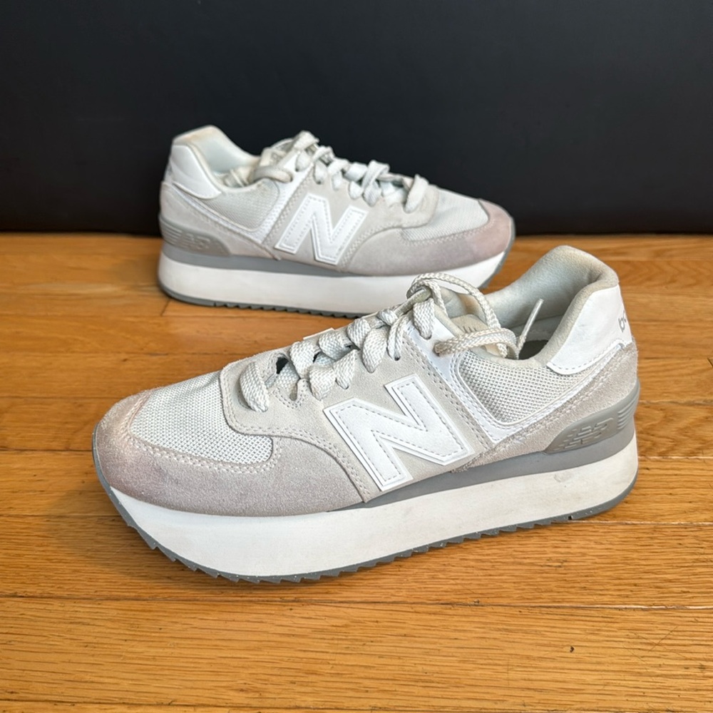 New Balance 574+ White, Women’s 9